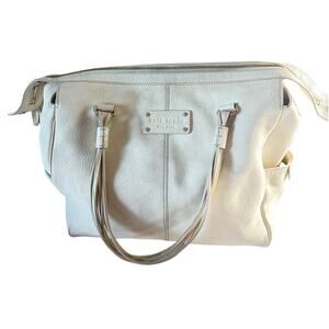Kate Spade New York Pebbled Leather Tote Bag Ivory White